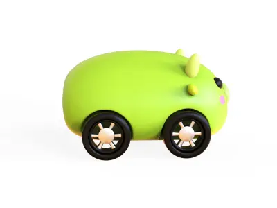Cartoon Dragon Car Cute  Low-poly 3D model