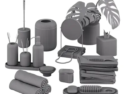 Bathroom decor set 02 3D model