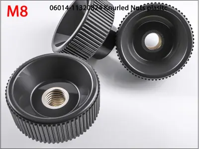 3D nuts M8 06014-11320824 Raendelschrauben Knurled model  3D print model