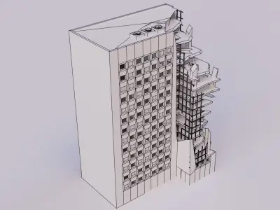 Destroyed building Free 3D model