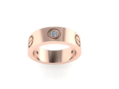 Women diamond ring 3D render 3D print model get