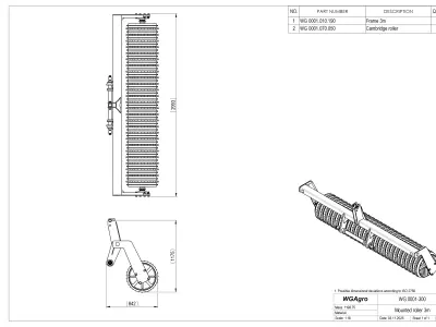 WG 0001 - Complete range of 18 mounted multipurpose roller 3D model