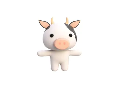 Character004 Chubby Cow Low-poly 3D model