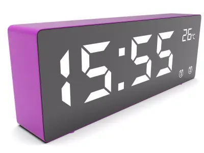CLOCK PURPLE WHITE 3D model