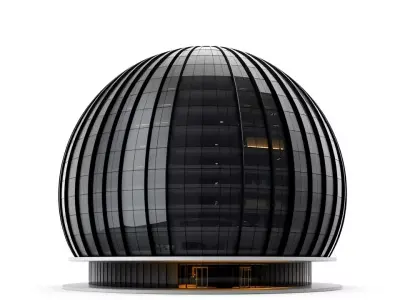 Black Futuristic Dome model pack Low-poly 3D model