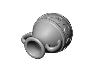 Wave pattern vintage urn and vase 3D print model