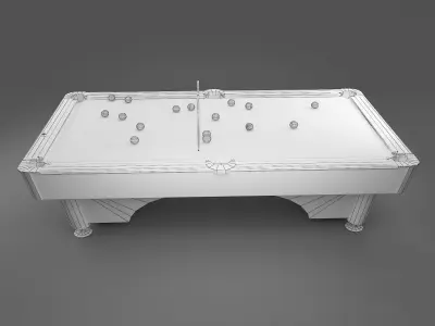 billiard pool table with balls Low-poly 3D model