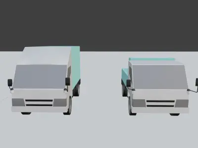 The 6 Wheels Truck Low-poly 3D model