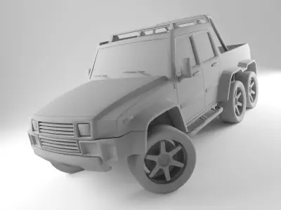 G-Class 6x6 Low-poly 3D model