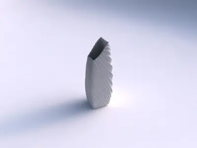 Vase bent rectangle with bent extruded lines 3 3D print model