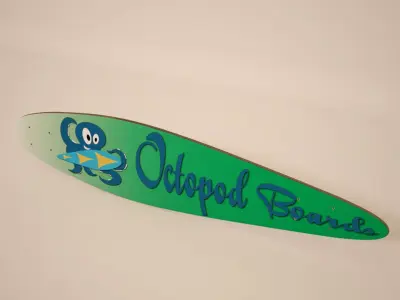 Longboard deck 3D model