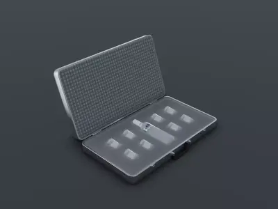 3D Briefcase with Vodka Bottle Model Low-poly 3D model