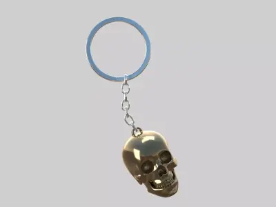 skull keychain bronz 3D model