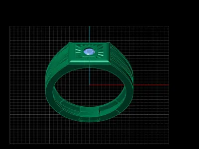 Print Ready STL 3DM  Gents Rings Diamond Men Ring  3D print model 57