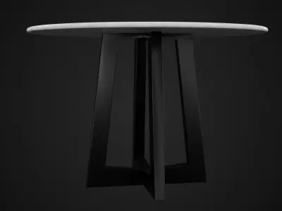 Round Marble Dining Table Low-poly 3D model