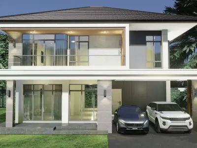 Modern House 3D Model type A1  3D model