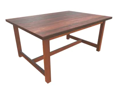 Wooden Table 3D Model AR VR PBR Low-poly 3D model