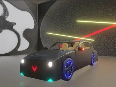 car fully light disco 3D model