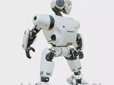 Advanced Humanoid Robot with Articulated Joints Low-poly 3D model