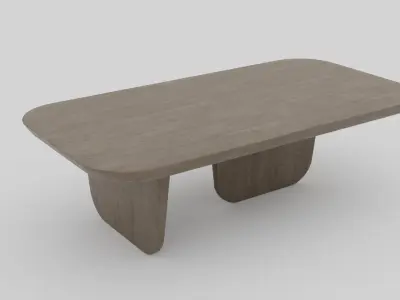 Modern Wooden Conference Table  Rounded Edge Rectangular Design Free low-poly 3D model