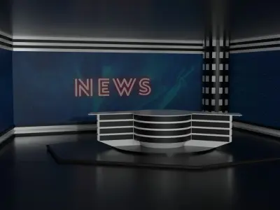 Tv Studio Low-poly 3D model