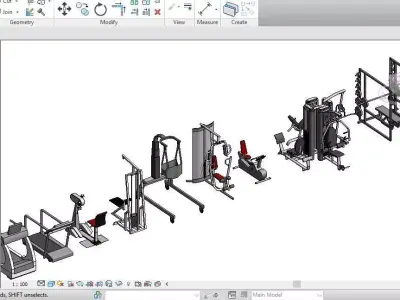 34 Gym models Revit Family 2015 3D model