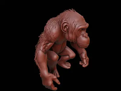 Chimpanzee Animal Sculpture 3D print model
