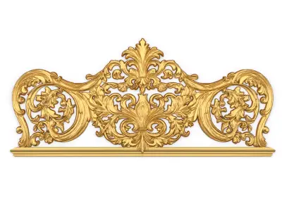 Classic Carved Bed 3D model 13 3D model