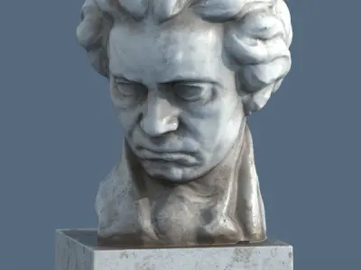 Beethoven Bust PBR Low-poly 3D model
