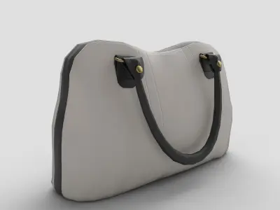 Low-poly Purse handbag with gold handles Low-poly 3D model