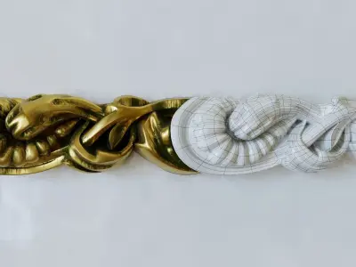 Plaster Trim Ornament with all modifiers for education 3D model