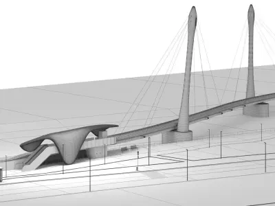 Nordpark Station - Zaha Hadid 3D model