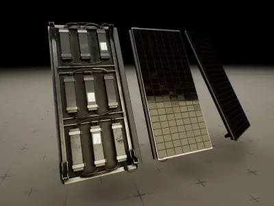 Solar Battery Low-poly 3D model