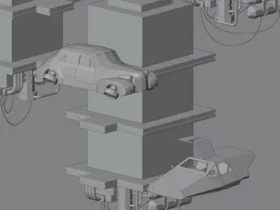 City of the future Low-poly 3D model