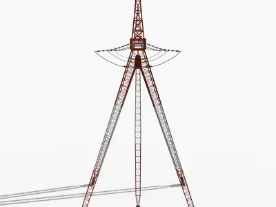 Electricity Pole 12 Low-poly 3D model