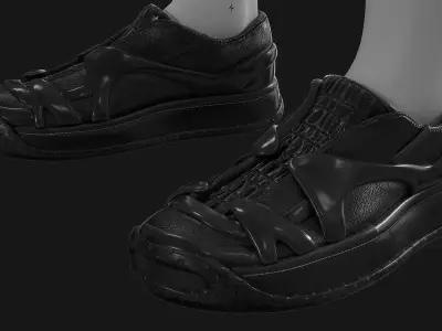 Fashionable Stylish Boots Low-poly 3D model