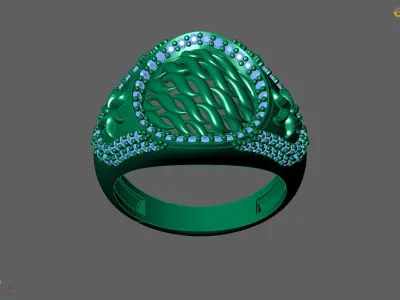 Women Ring With Stone Diamond Ready STL 3DM Models Womens Rings 3D print model 19
