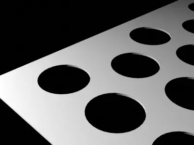 Perforated panel with 39 percent of opening 3D model