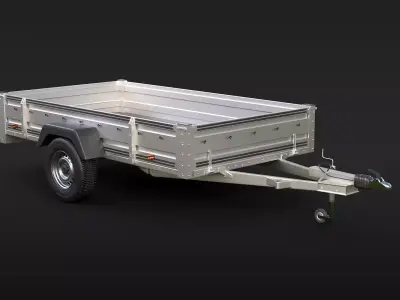Utility Garden Car Trailer Low-poly 3D model