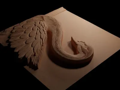 Swan CNC 3d Print High Relief Sand Casting 3D print model