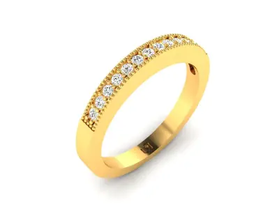 Band 3dm Render Details elegant gold diamond ring 3D print model get