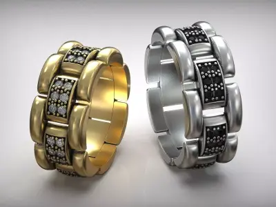 Luxury Queen Diamond Link Ring Free 3D print model