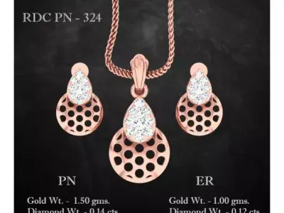 Pendant Earrings combo - 324 3D print model