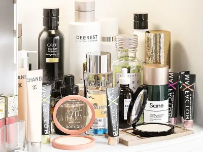 A set of cosmetics for a beauty salon or dressing table 3D model