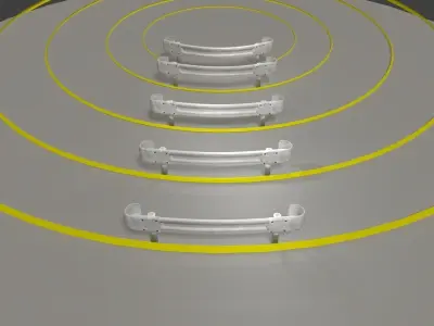 Guardrail - Japanese curved and dirty - low poly Low-poly 3D model