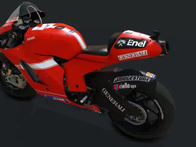 Bike Racing Ducati Low-poly 3D model