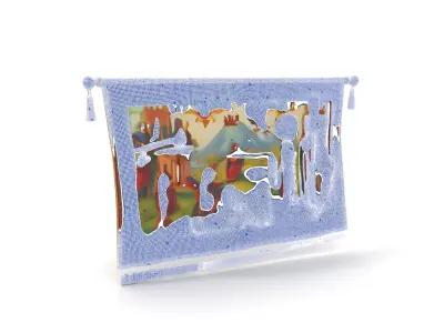 Medieval Tapestry Model Pack with Decorative Rod Low-poly 3D model