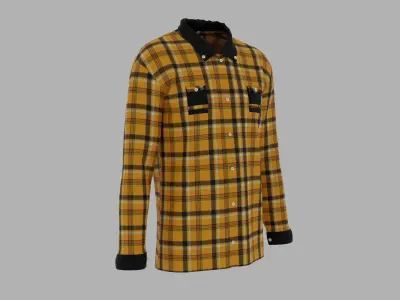 Shirt mannequin wearing plaid Low-poly 3D model
