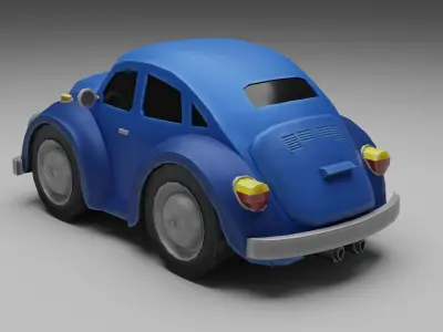 Cartoon Beetle 3D Low-poly 3D model