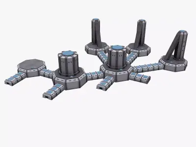 Sci-Fi Factory Low-poly 3D model